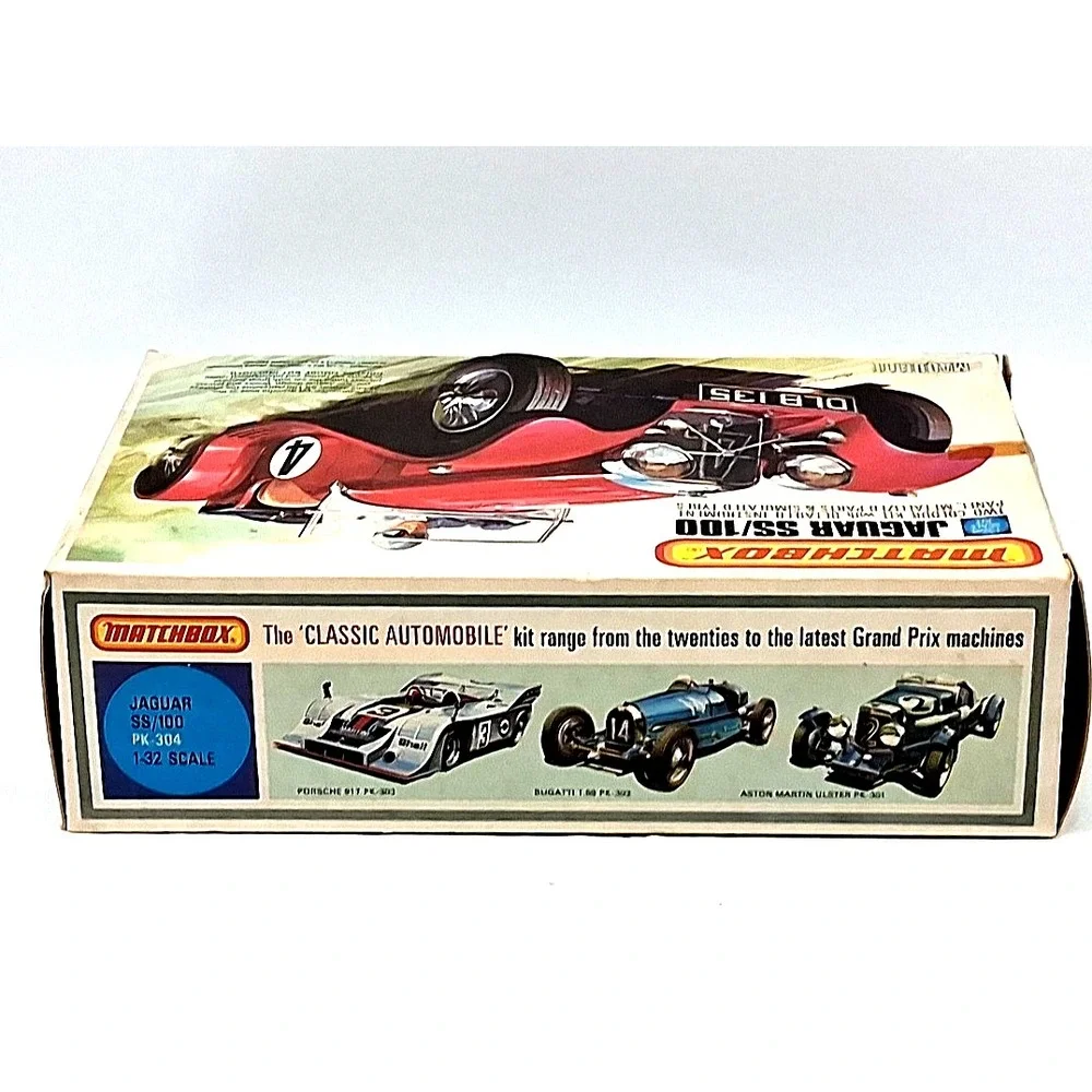 Vintage Matchbox Maquette 1:32 PK-304 JAGUAR SS/100 PARFAITEMENT  Emballage 1977